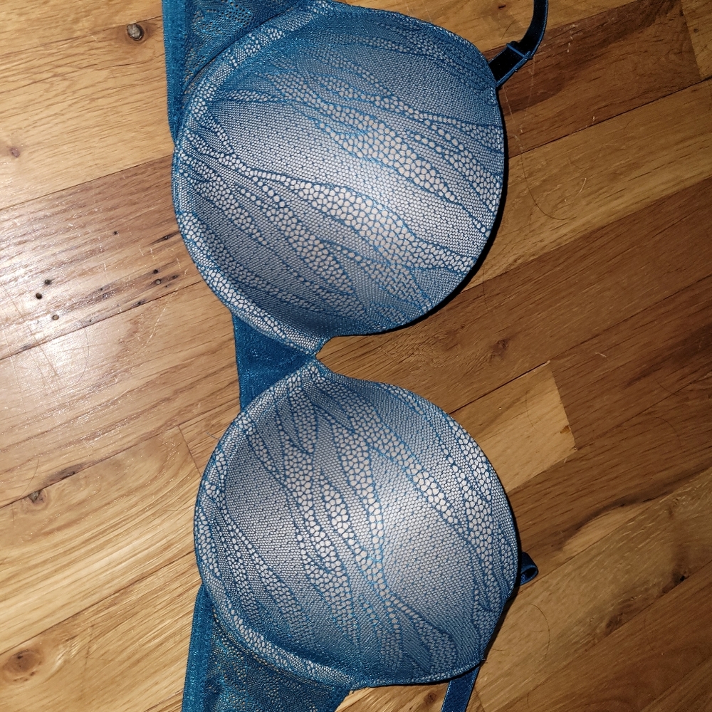 Blue lace bra